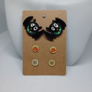 Halloween Earrings Studs Gift Party Holiday Spirit Festive Spooky Charm Festive